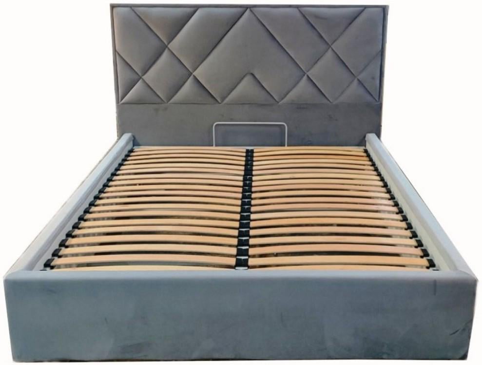 Кровать двуспальная Dracar Premium Simple с дополнительной металлической цельносварной рамой 140х190 см Синий - фото 2 Кровать двуспальная Dracar Premium Simple с дополнительной металлической цельносварной рамой 140х190 см Синий - фото 2