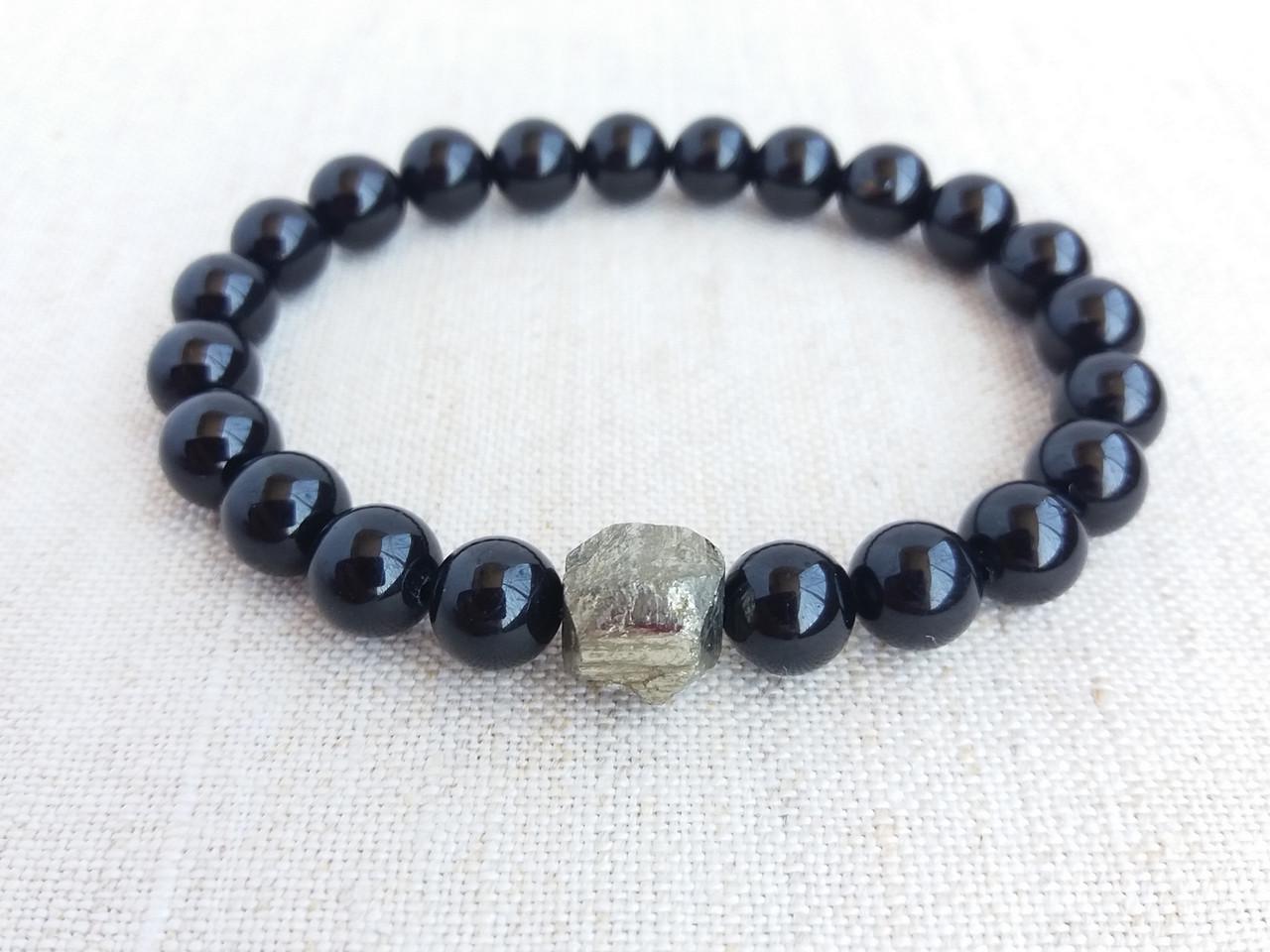 Браслет из Черного турмалина/Пирита d 8 мм (1888985785) Браслет из Черного турмалина/Пирита d 8 мм (1888985785)