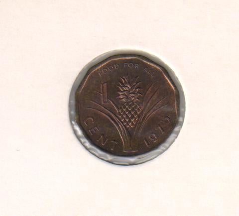 Коллекционная монета Свазиленд 1 цент 1975 VF (KM#21)