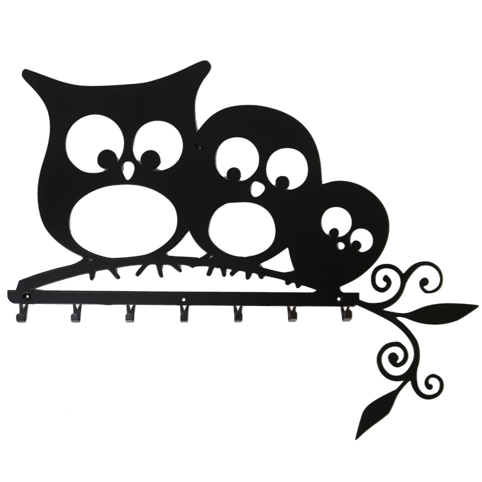 Вешалка для одежды и аксессуаров Совушки 7 крючков ширина основания для крючков 60 см (27022524L)