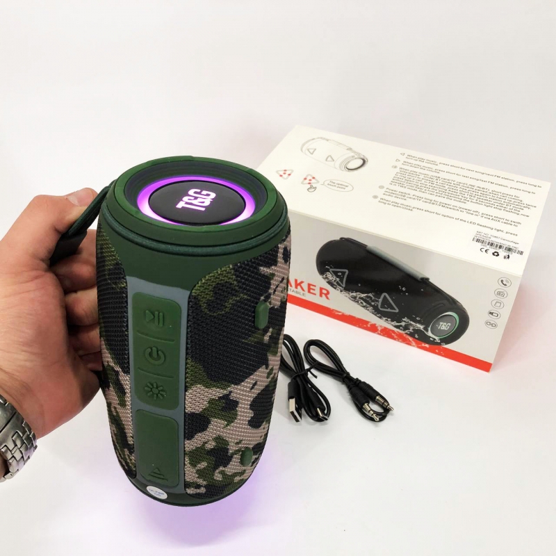 Колонка портативная TG 657 Bluetooth с RGB подсветкой Camo (tf4896) - фото 5