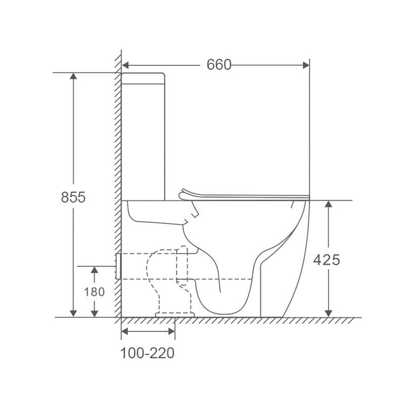 Унітаз-компакт MIXXUS Premium Ellipse-0402-R система змиву RIMLESS 660x390x855 мм (MP6468) - фото 2