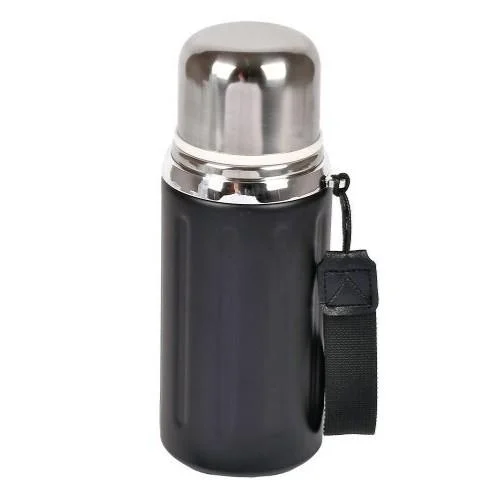 Термос с кнопочным дозатором и чашкой Stenson MT-5349 пластиковый с ручкой 600 мл Черный (2782043925)