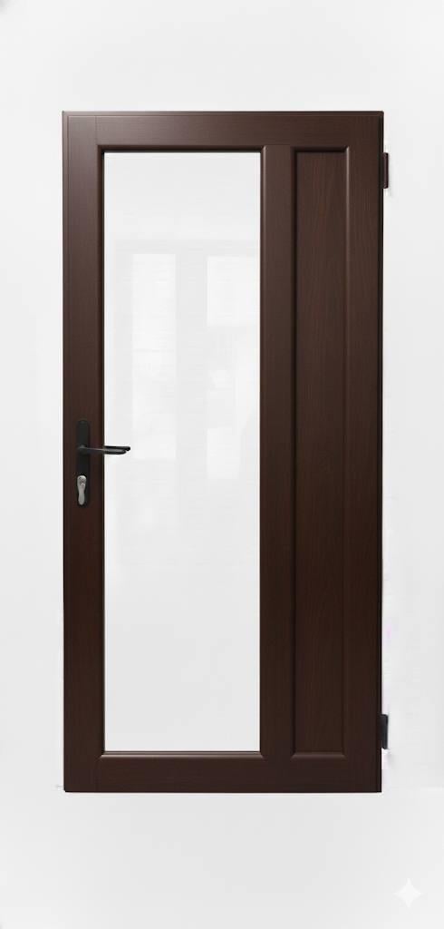 Дверь балконная пластиковая Steko с фурнитурой AXOR 2050х850 мм Темный дуб
