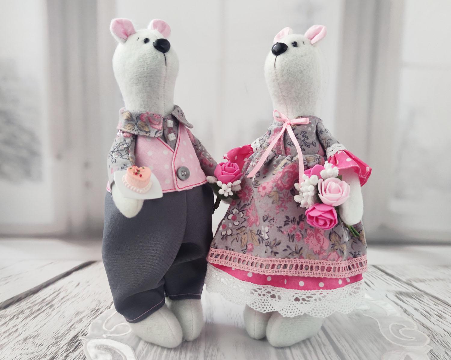 Лялька інтер'єрна в стилі тильда Ведмедики закохані  (1786479917)