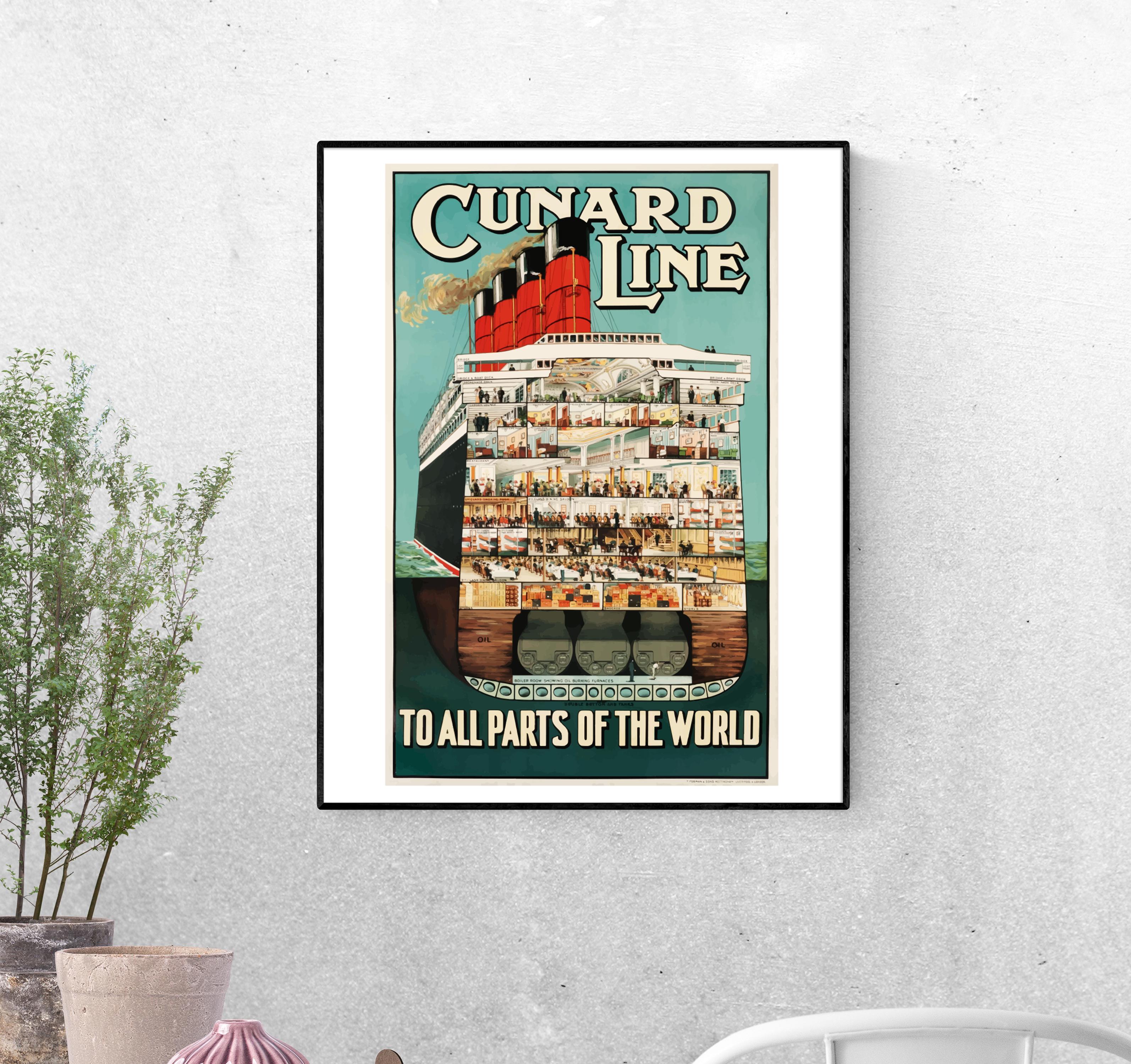 Тревел-постер Круизный лайнер во все части мира формат А-2