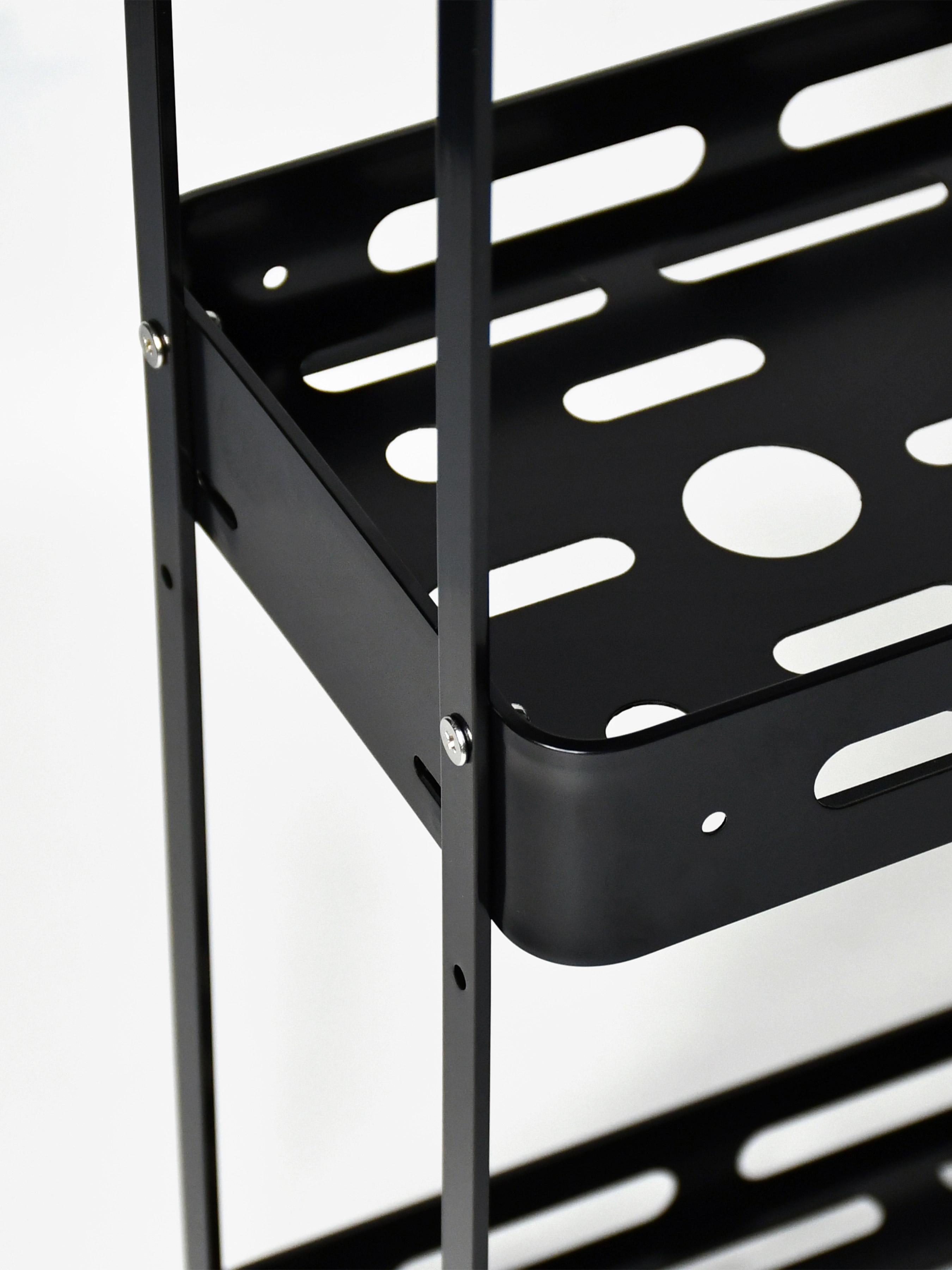 Полка для ванной комнаты трехъярусная Homax прямоугольная 33x15,5x57 см Черный матовый (EBA-3550 BL) - фото 5 Полка для ванной комнаты трехъярусная Homax прямоугольная 33x15,5x57 см Черный матовый (EBA-3550 BL) - фото 5