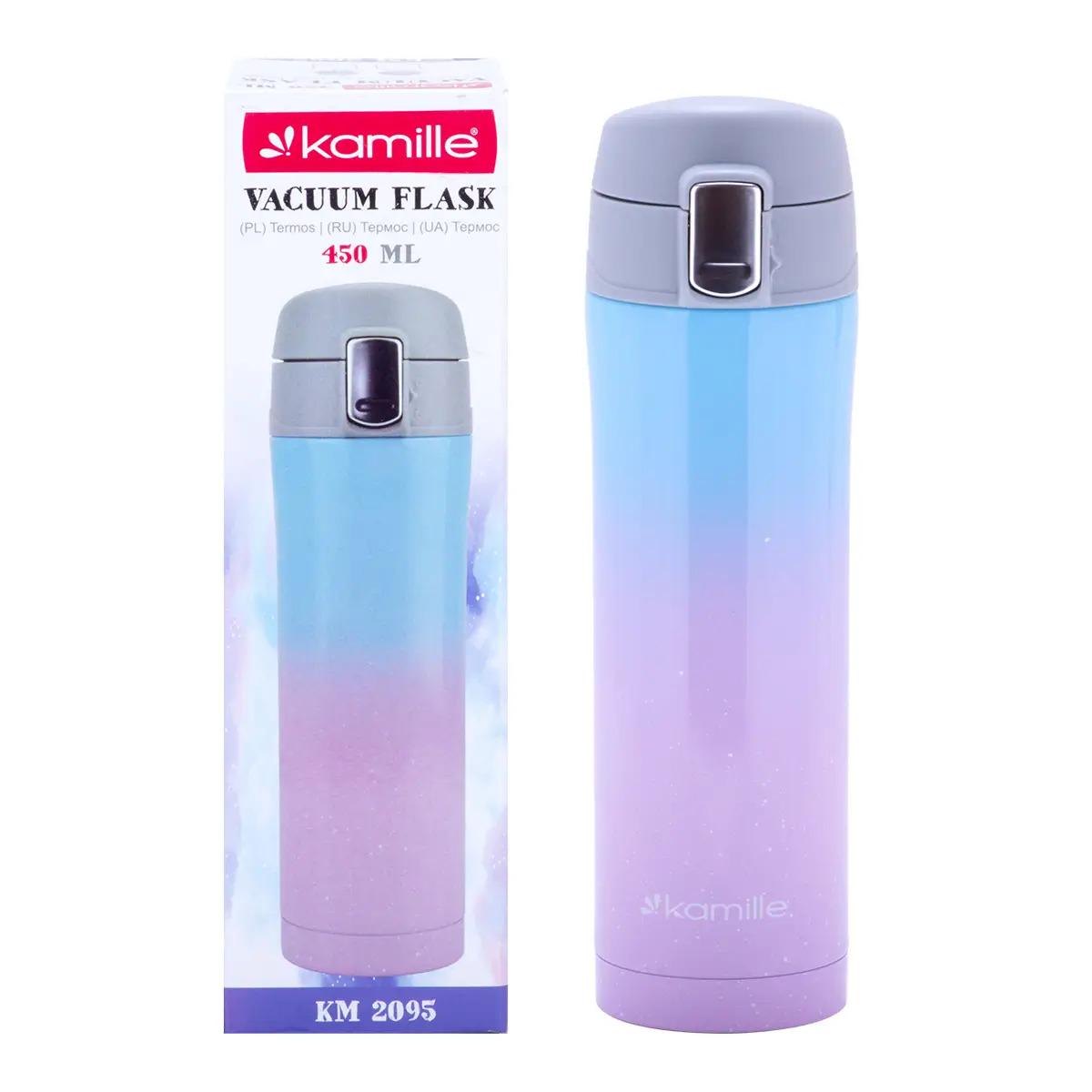 Термос Kamille із нержавіючої сталі 450 мл Блакитний (KM-2095)