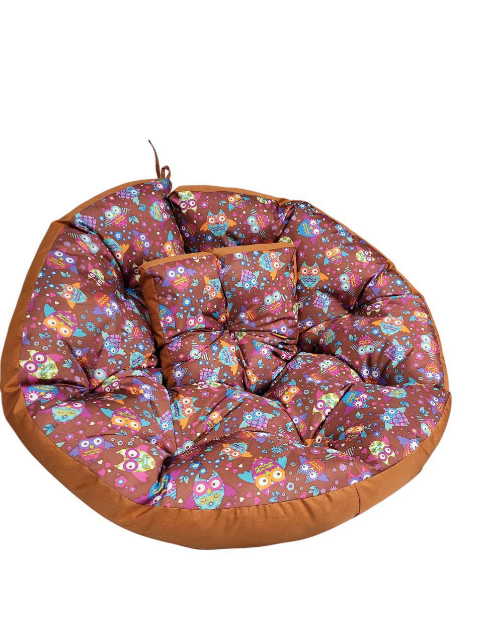 Бескаркасное кресло-трансформер мягкое с принтом Совенок 180х90 см (1459) - фото 2