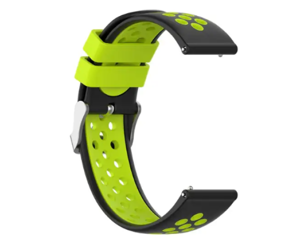 Ремінець силіконовий New Sport для Amazfit Pop 3R/Pop 3S 22 мм Чорний із зеленим (50388)
