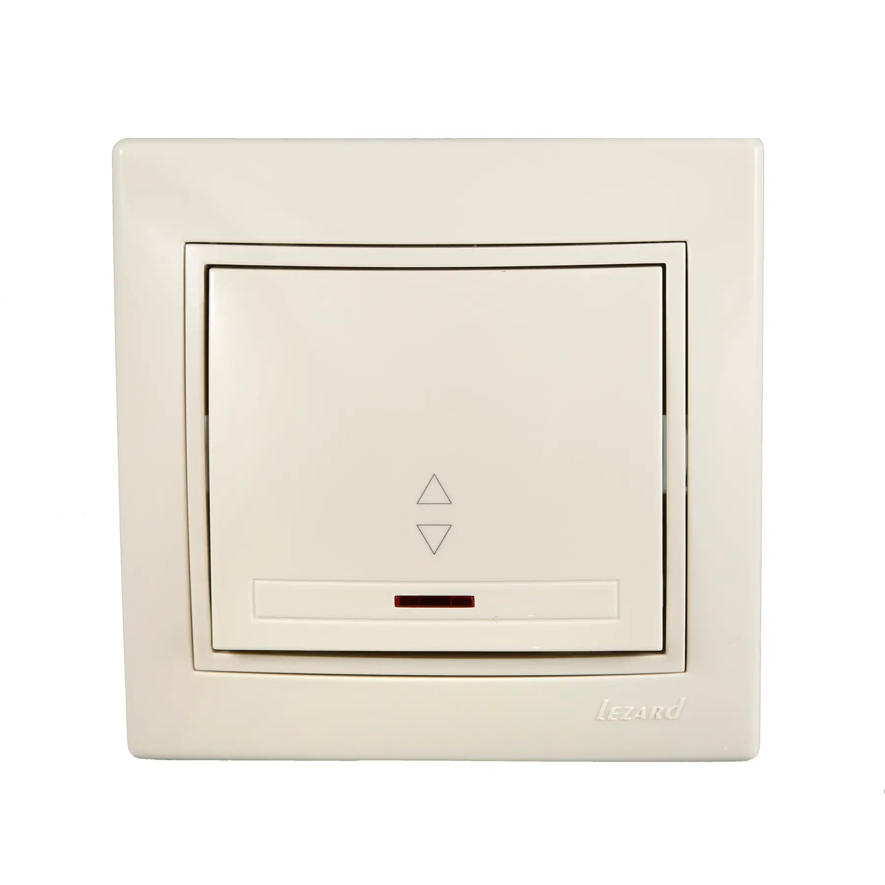 Вимикач Lezard Mira 1-клавішний прохідний з підсвіткою Кремовий