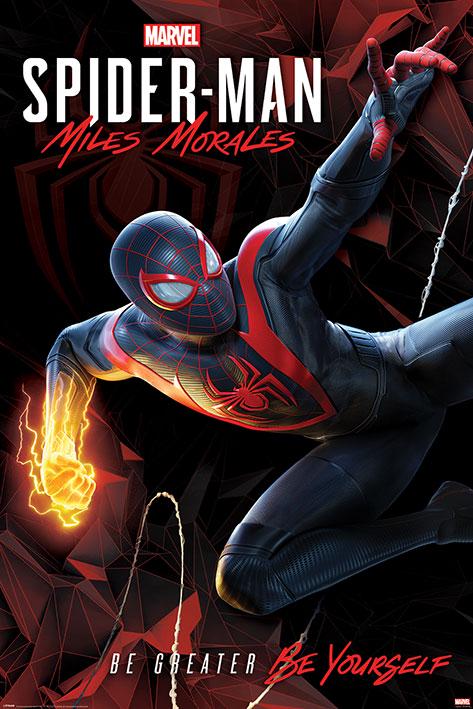 Постер плакат Человек-Паук Майлз Моралес Кибернетические Качели/Spider-Man Miles Morales Cybernetic Swing 61x91,5 см