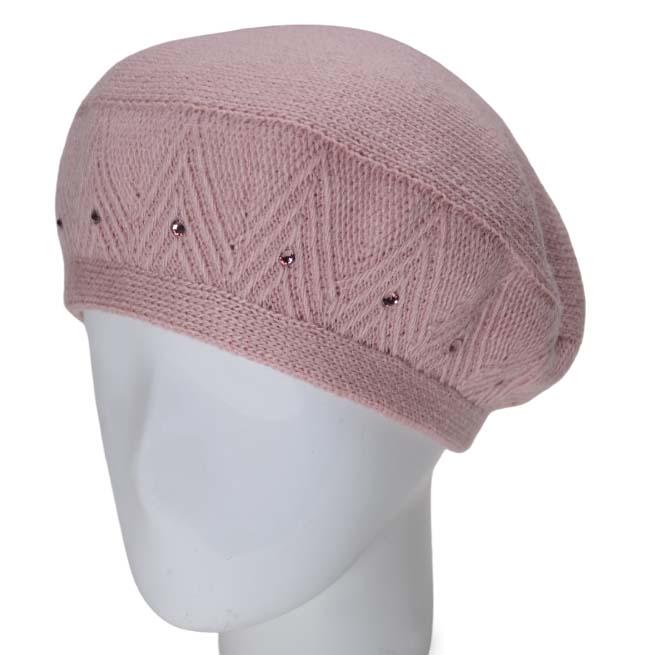 Берет женский Lirus Лайза двойной полушерстяной Розовый (118926)