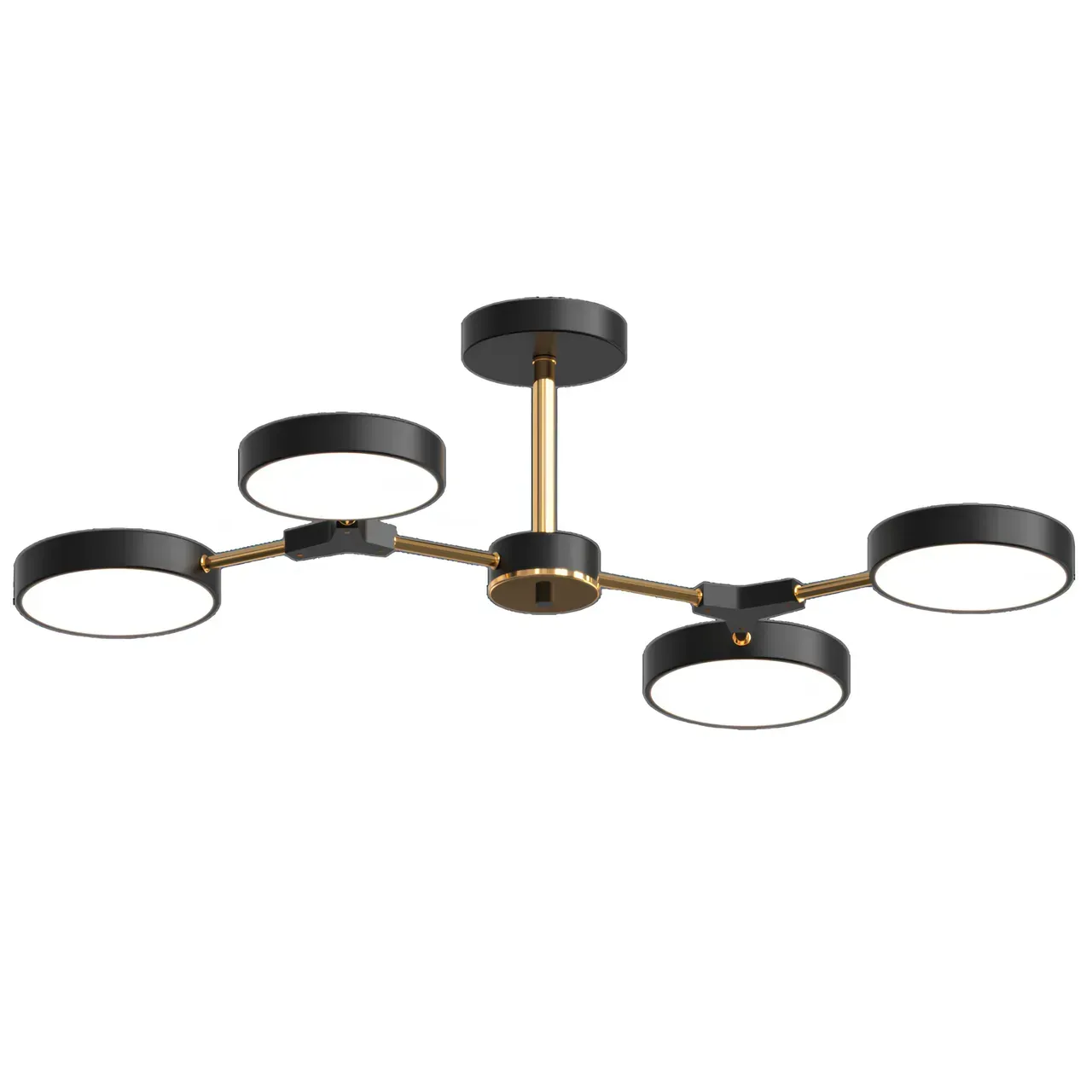 LED-люстра потолочная Sirius без пульта управления 3000/6500К IP20 B X13246/4 BK+FGD 72W Черный (28687399)