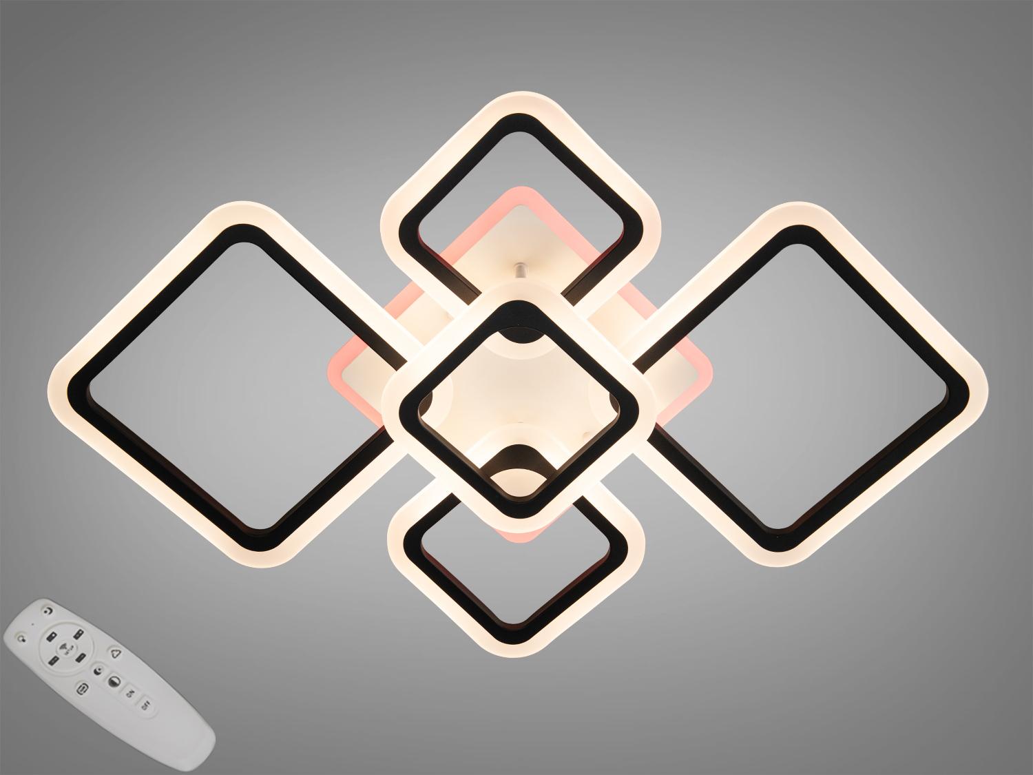 Люстра LED потолочная Diasha A8160/2/3BK 3col dim с диммером 80W Черный