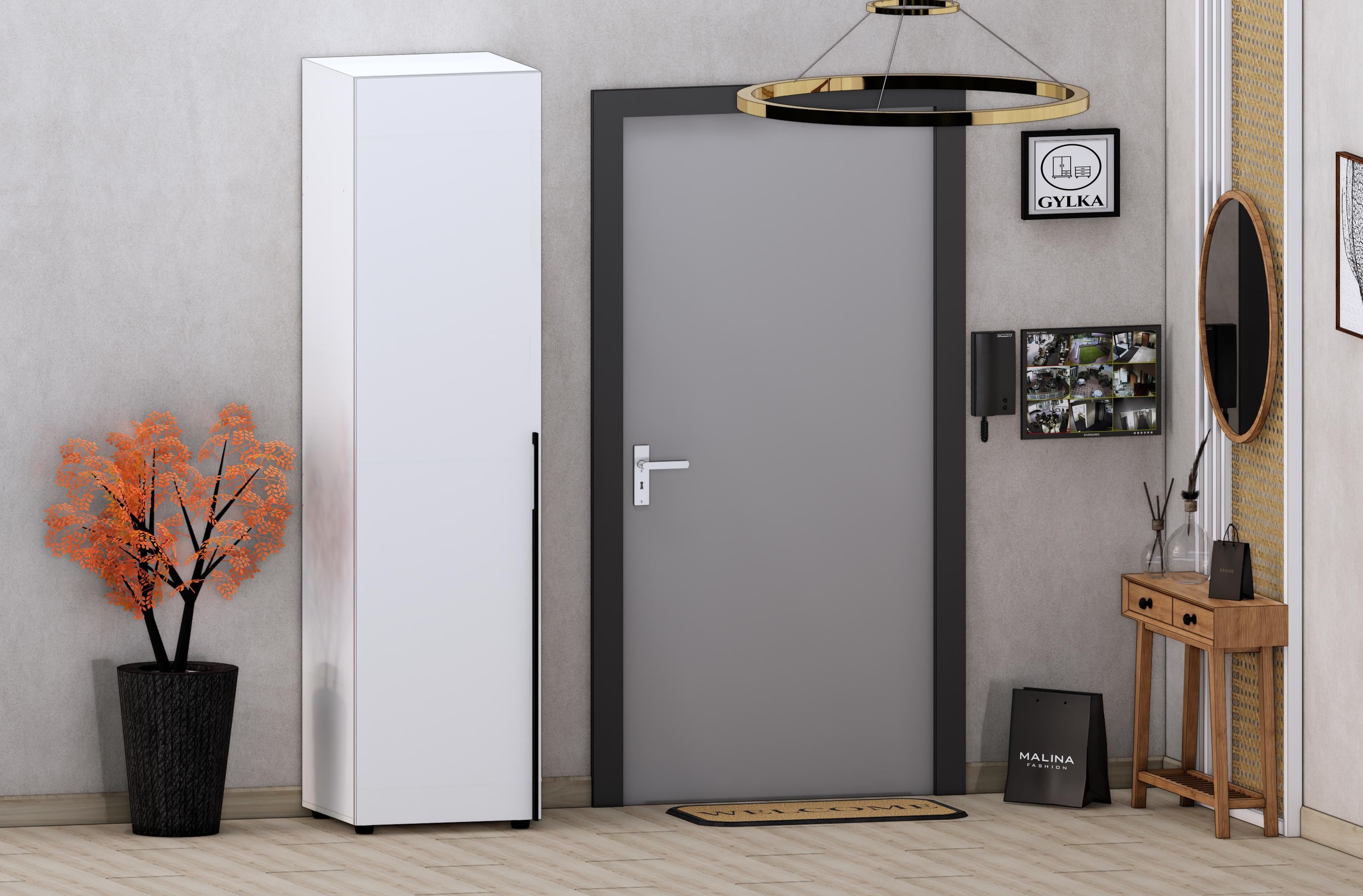Шкаф распашной для одежды с полками GYLKA Аляска Белый (HD500.2WH)