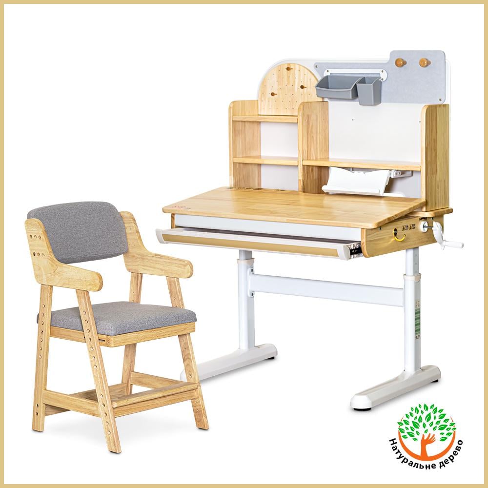 Комплект стіл Mealux Timberdesk S та крісло Mealux Carlo (BD-685 Wood S+KD-050 G) - фото 6 Комплект стіл Mealux Timberdesk S та крісло Mealux Carlo (BD-685 Wood S+KD-050 G) - фото 6