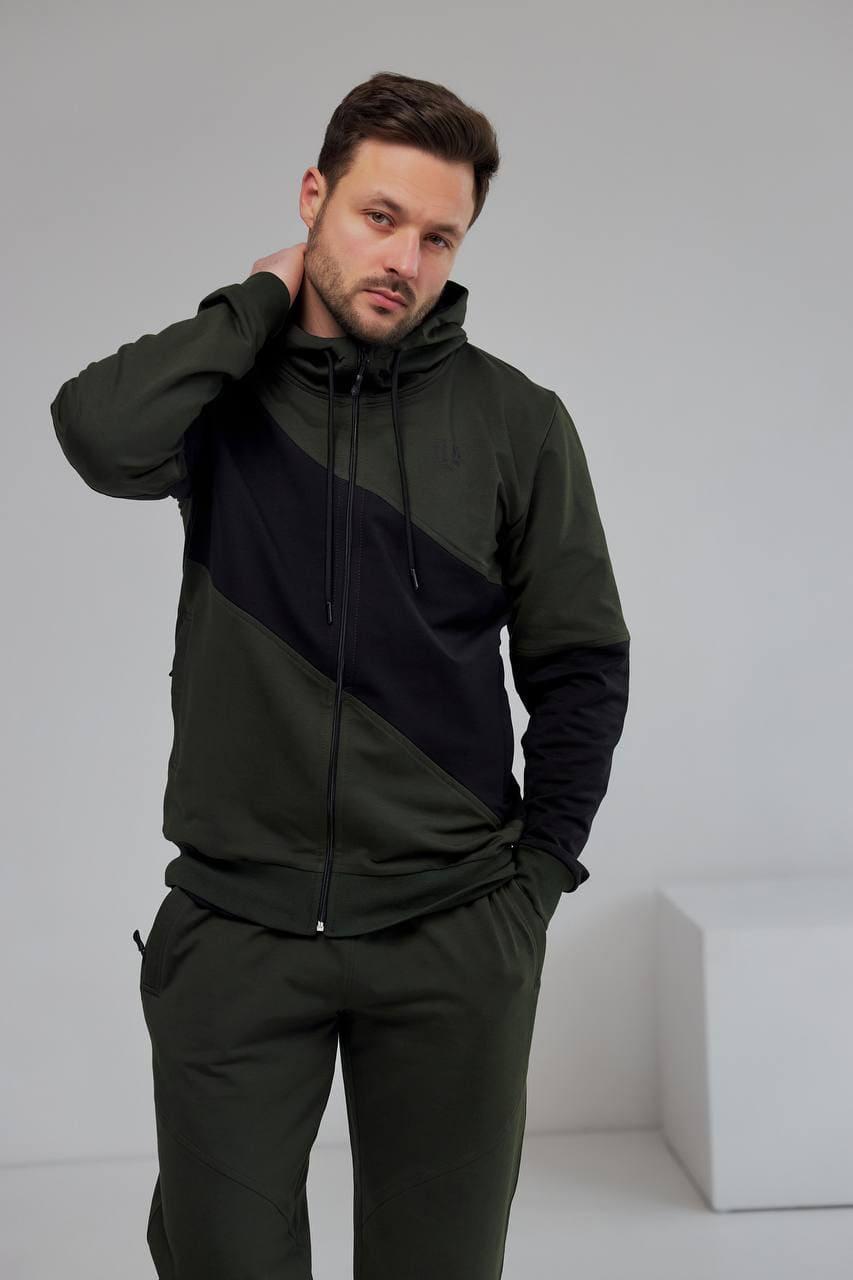 Костюм мужской спортивный M147.2 XL Хаки/Черный (180-1-63) - фото 4 Костюм мужской спортивный M147.2 XL Хаки/Черный (180-1-63) - фото 4