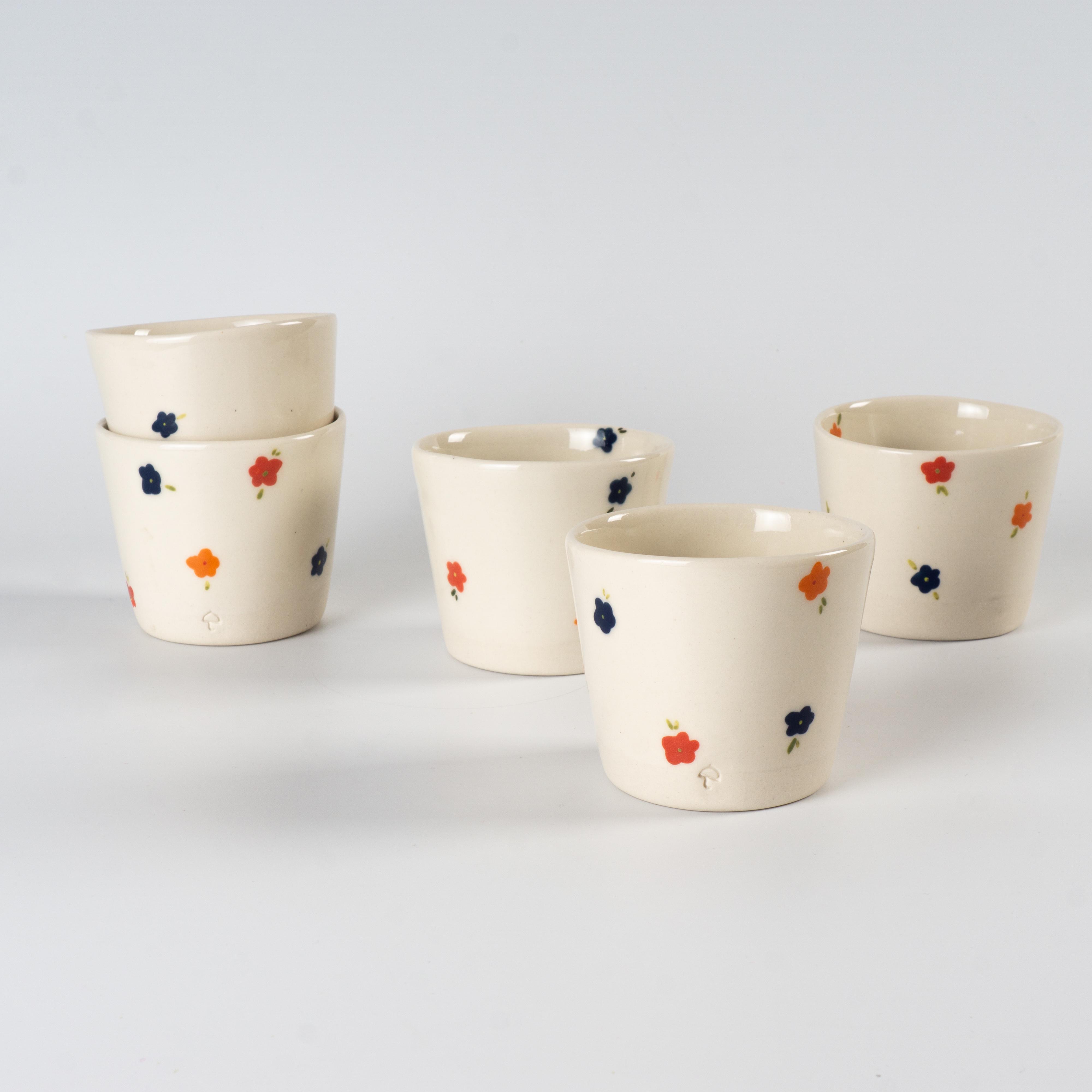 Стаканчик керамический с цветами ручная работа полуфарфор 200 мл (PRS-GL-IMG-ONE-I-FLWR) - фото 4