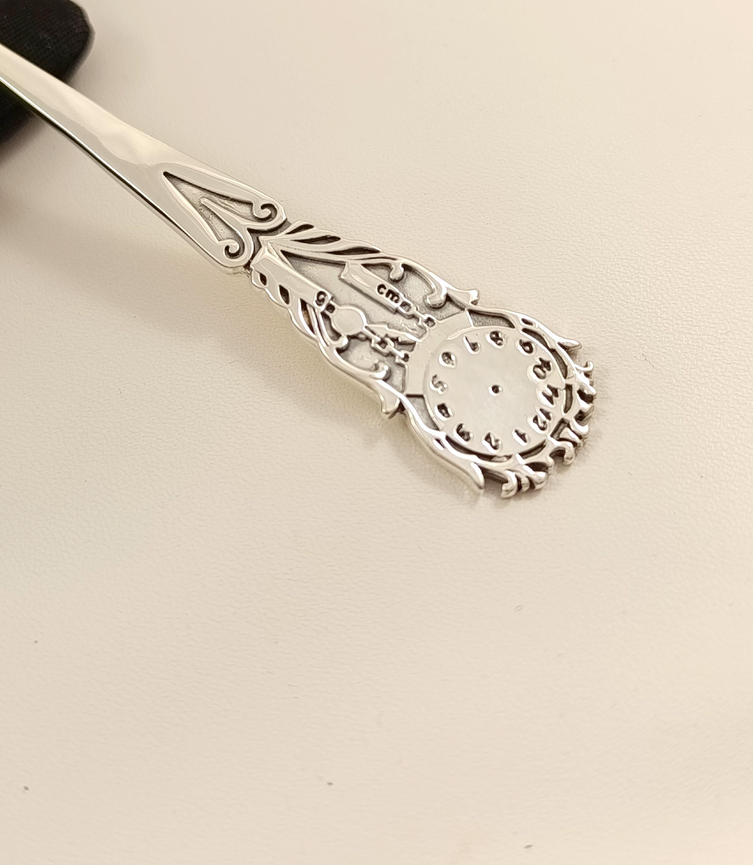 Ложка детская серебряная Часы 925 проба 22,9 г - фото 5