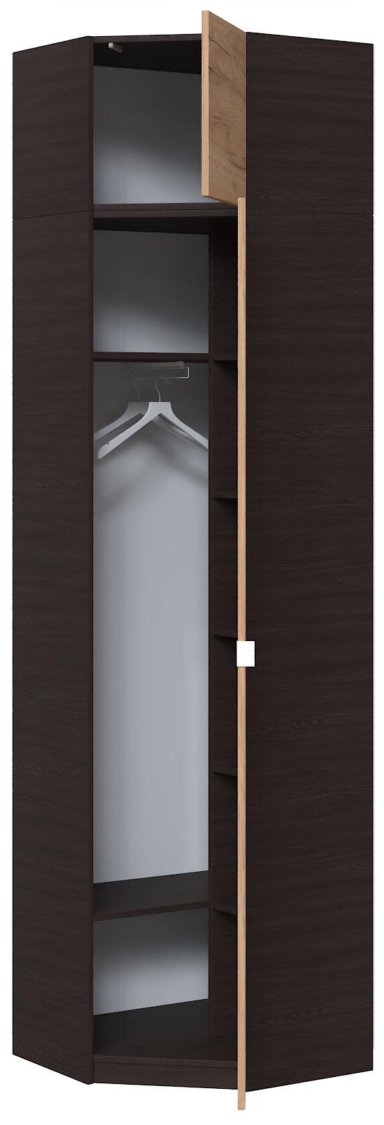 Шкаф угловой с зеркалом Мастер Форм Тетрис 620х376х2400 мм Венге магия/Дуб крафт золотой (31917) - фото 2 Шкаф угловой с зеркалом Мастер Форм Тетрис 620х376х2400 мм Венге магия/Дуб крафт золотой (31917) - фото 2