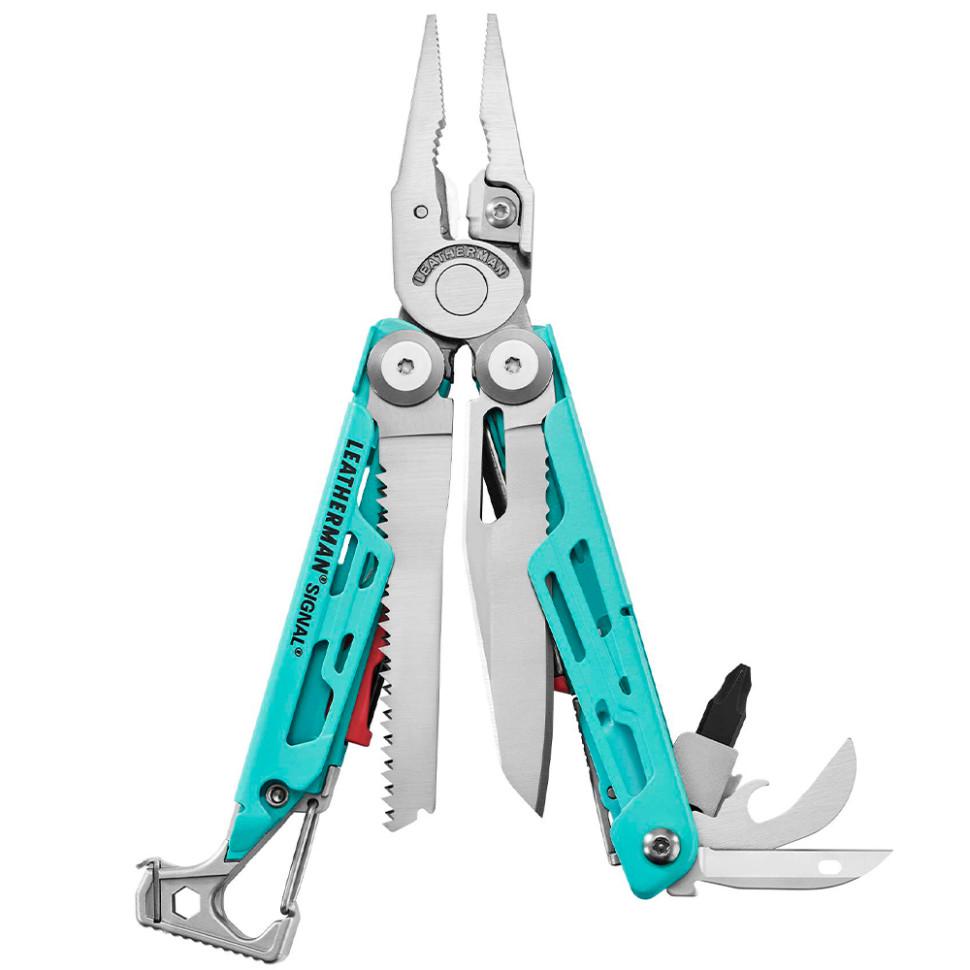 Мультиінструмент з чохлом Leatherman Signal Aqua Silver (833187)