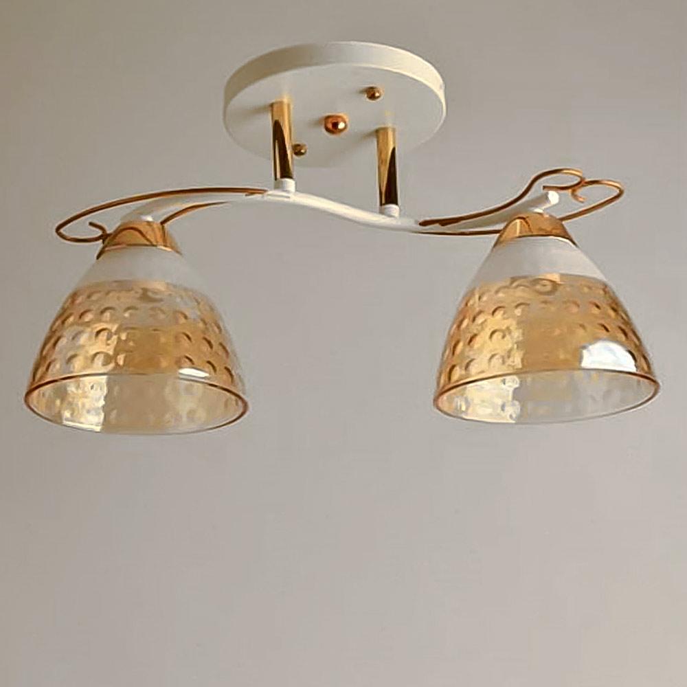 Люстра потолочная Light House SRS-19075/2 Белый/Золотой/Янтарный