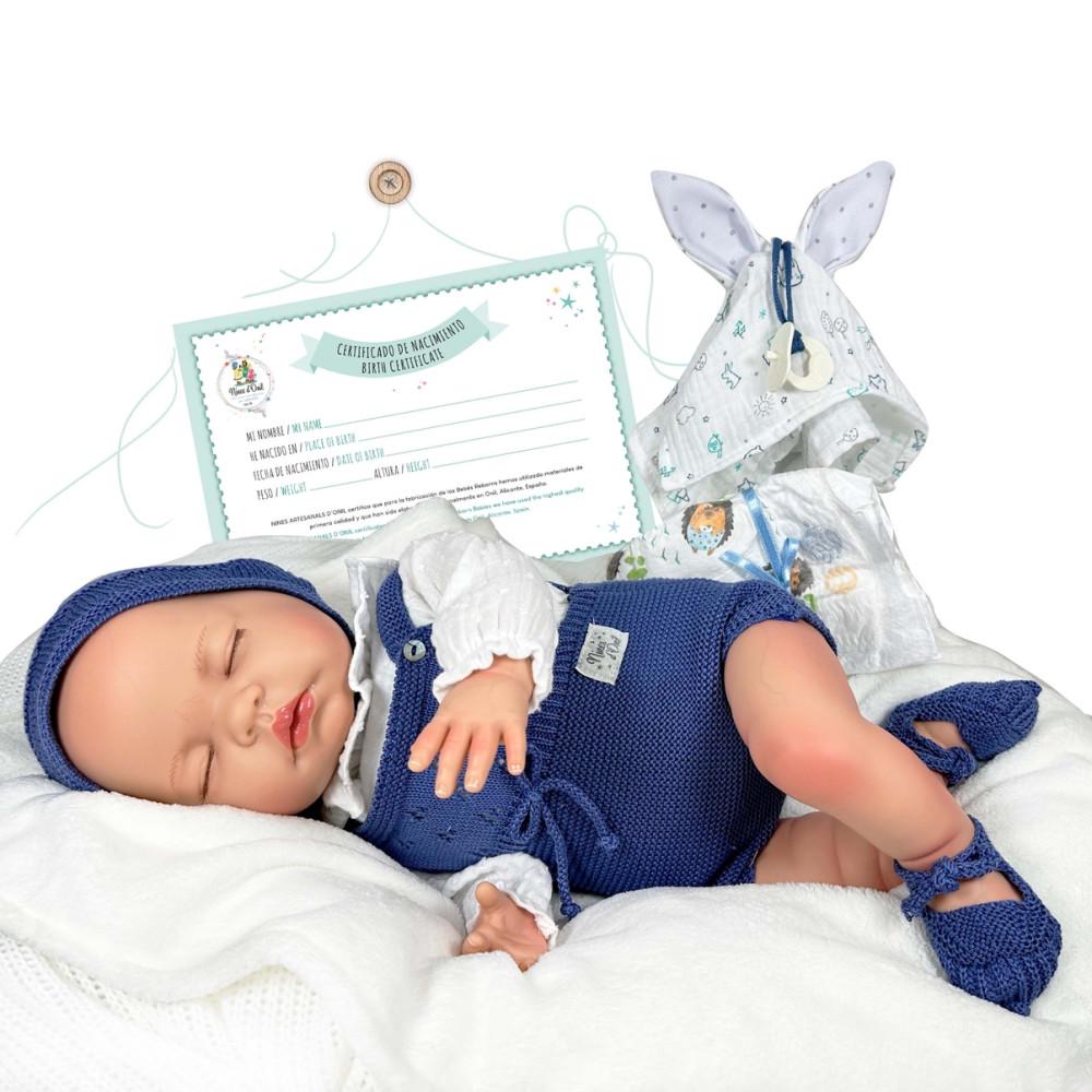 Младенец новорожденный Reborn nines d'onil sandra винил силиконовый премиум 3d роспись 48 см Blue