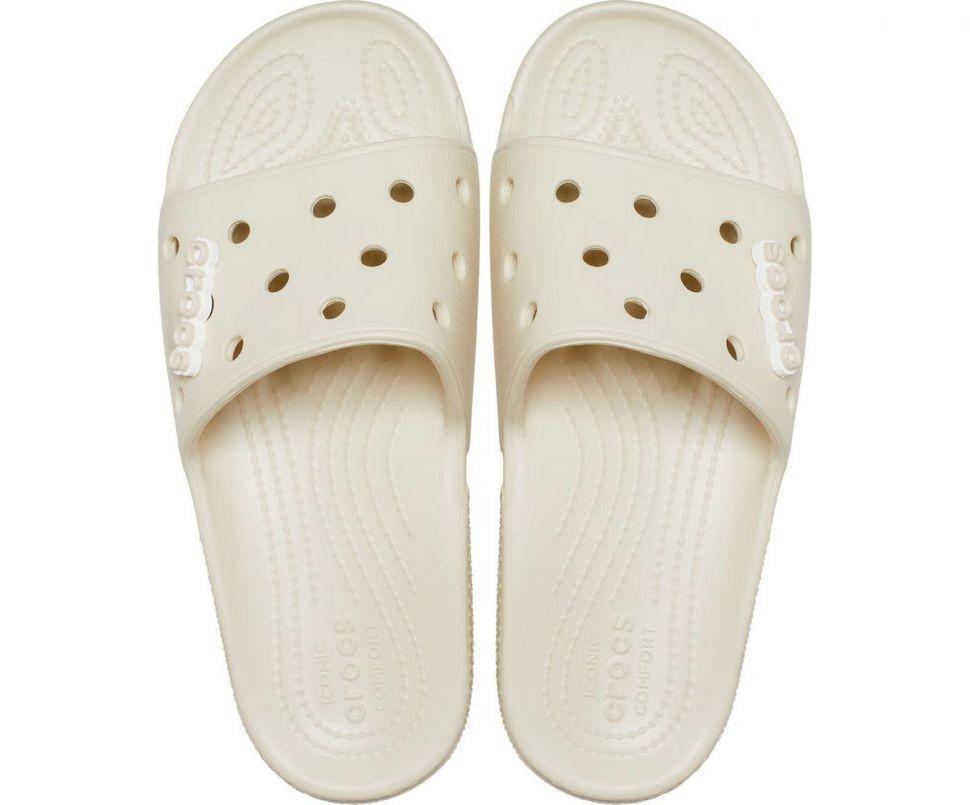 Шльопанці жіночі утеплені Crocs Classic Slide р. 39-40 Бежевий (11732) - фото 4