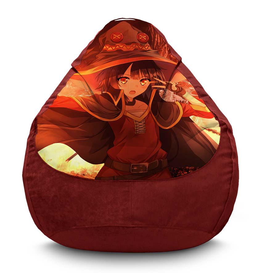 Кресло-мешок iPuff Beautiful Megumin Konosuba флок XXXL 100х135 см Бордовый (116986-2)