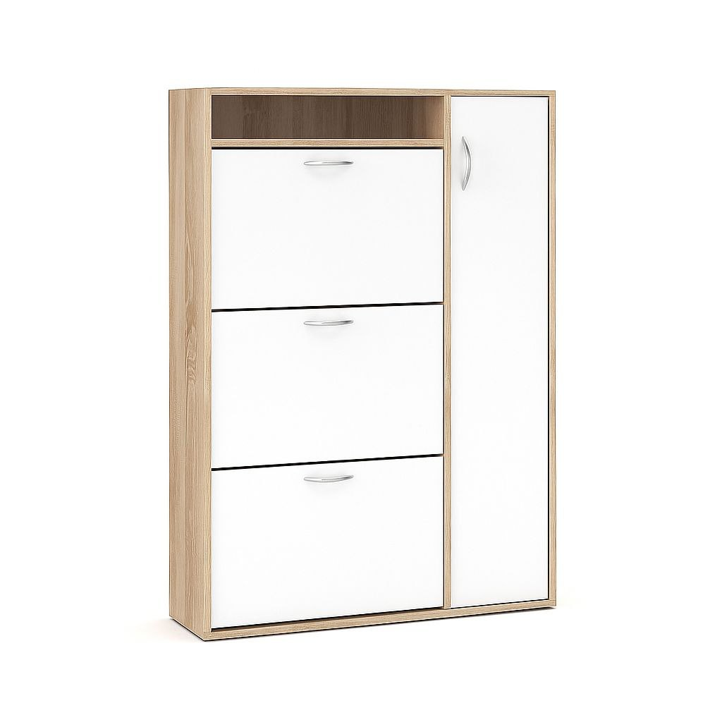 Тумба для взуття Mebel Service Оріон 87,4х25,5х126,4 см Дуб самоа/Білий (29090785)