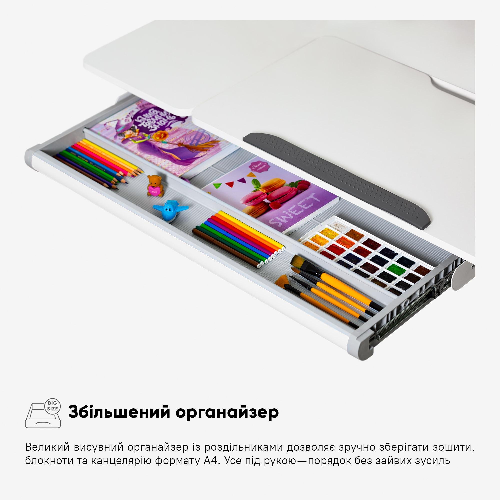 Парта шкільна трансформер Evo-kids TH-220 ергономічна Сірий - фото 6