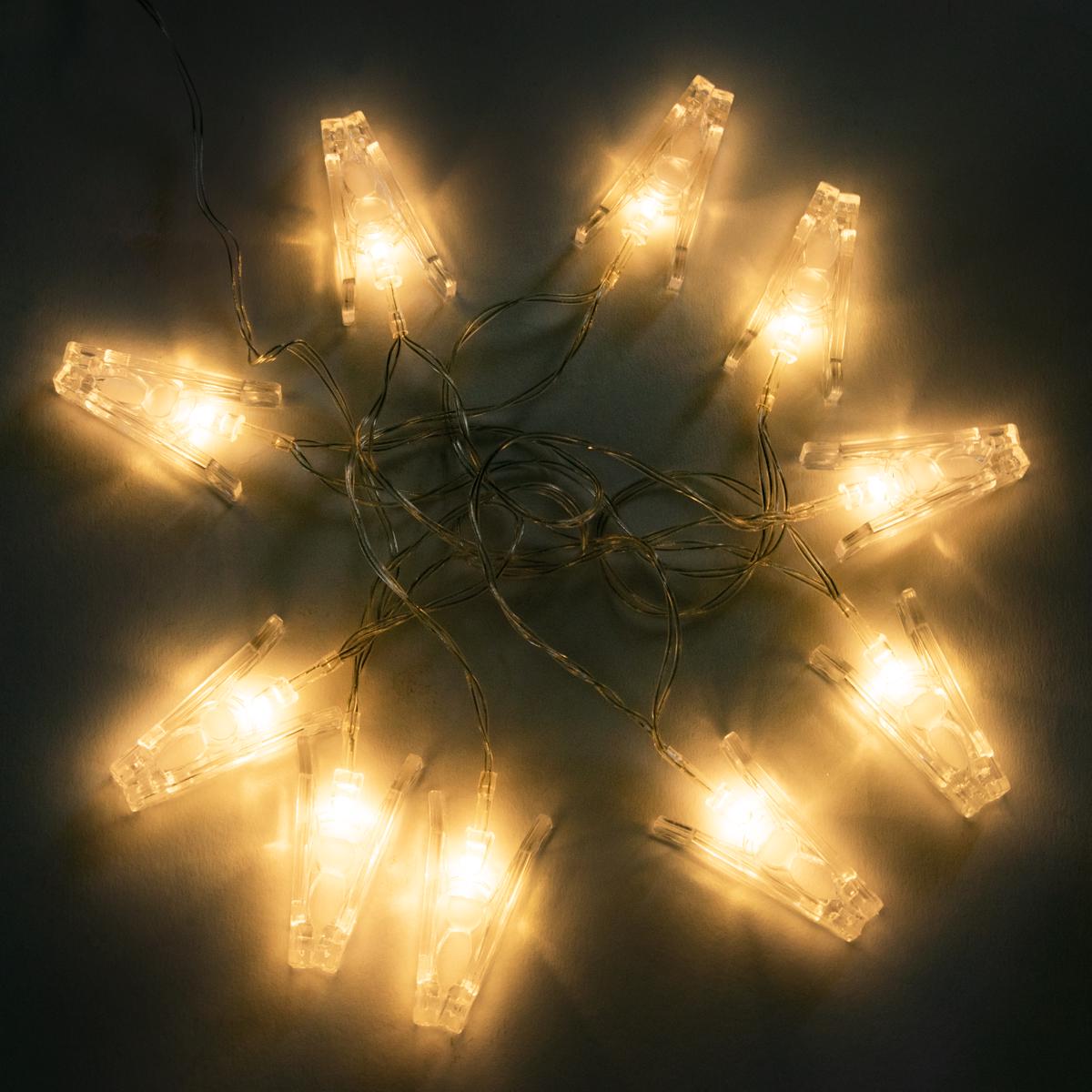 Гирлянда LED Stenson с прищепками для фото на батарейках 2 м (1008850-Other)