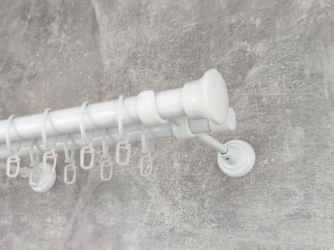 Карниз MStyle металлический для штор двухрядный Дуо 25/19 мм гладкий 240 см Белый (5020798)