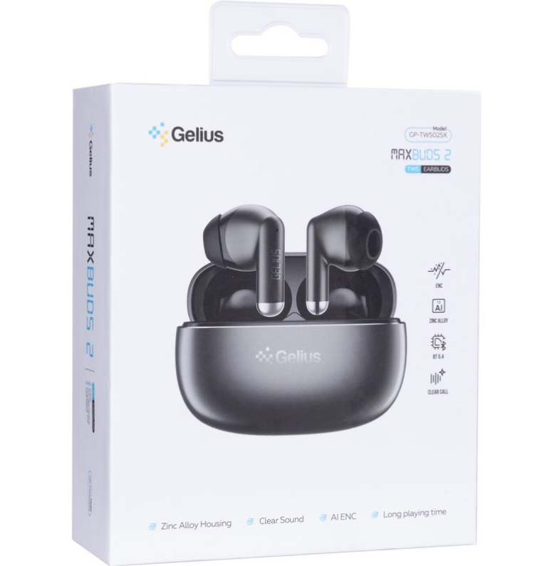 Наушники беспроводные TWS Gelius MaxBuds 2 GP-TWS025X Gun Metal - фото 5 Наушники беспроводные TWS Gelius MaxBuds 2 GP-TWS025X Gun Metal - фото 5