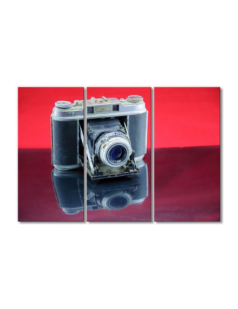 Картина модульная Ретро фотоаппарат 3 модуля 60x90 см