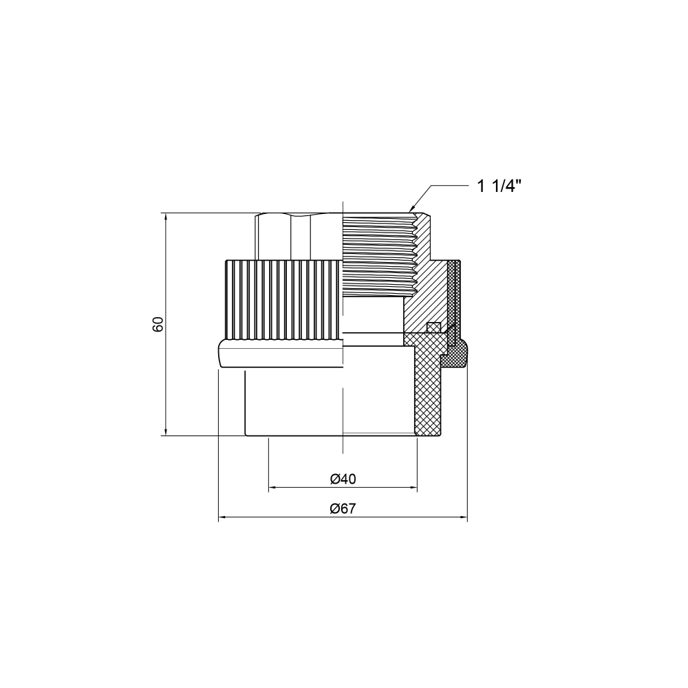 Муфта для полипропиленовых труб Thermo Allince внутренняя 40x1-1/4" (106977#) - фото 2