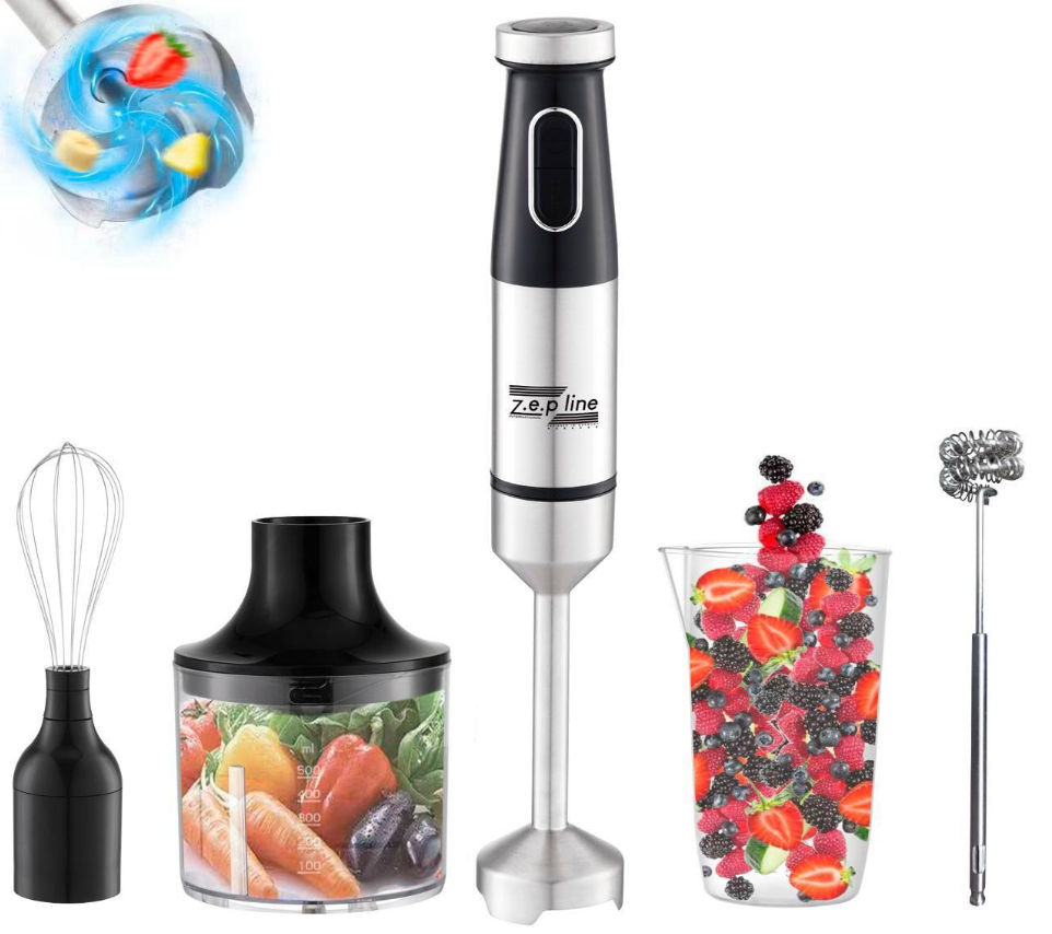 Блендер електричний занурювальний Zepline 5в1 з чашею 1500 Вт - фото 10 Блендер електричний занурювальний Zepline 5в1 з чашею 1500 Вт - фото 10
