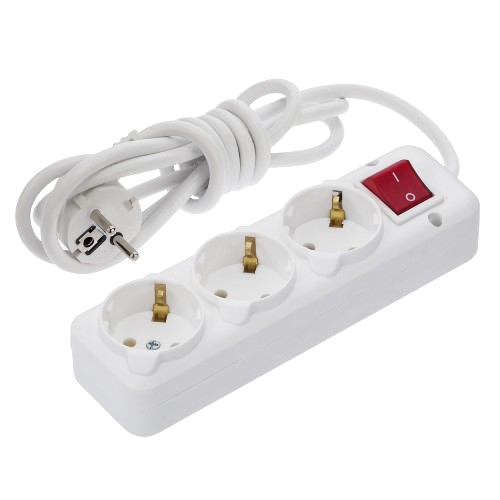 Удлинитель сетевой NA-UEA с кнопкой и заземлением на 3 розетки и кабелем 3 м Белый (29466206)