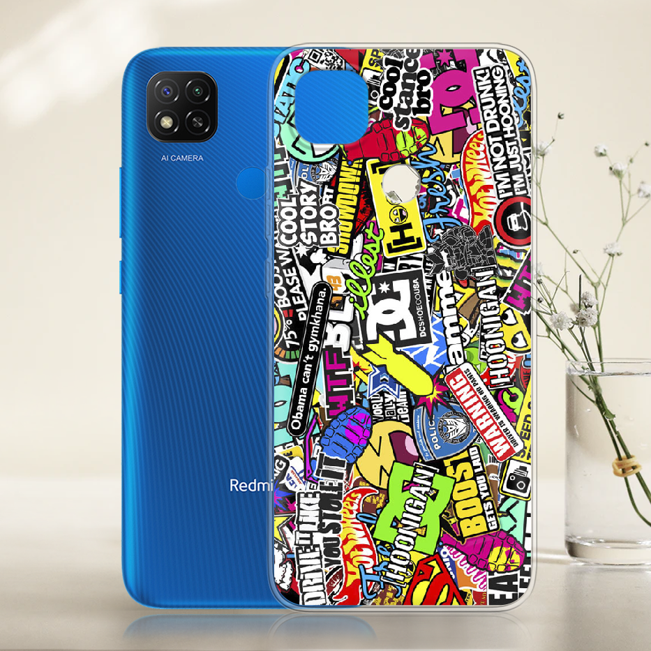 Чохол Boxface Xiaomi Redmi 9C Multicolored Inscriptions Прозорий силікон (40879-up880-40879) - фото 2