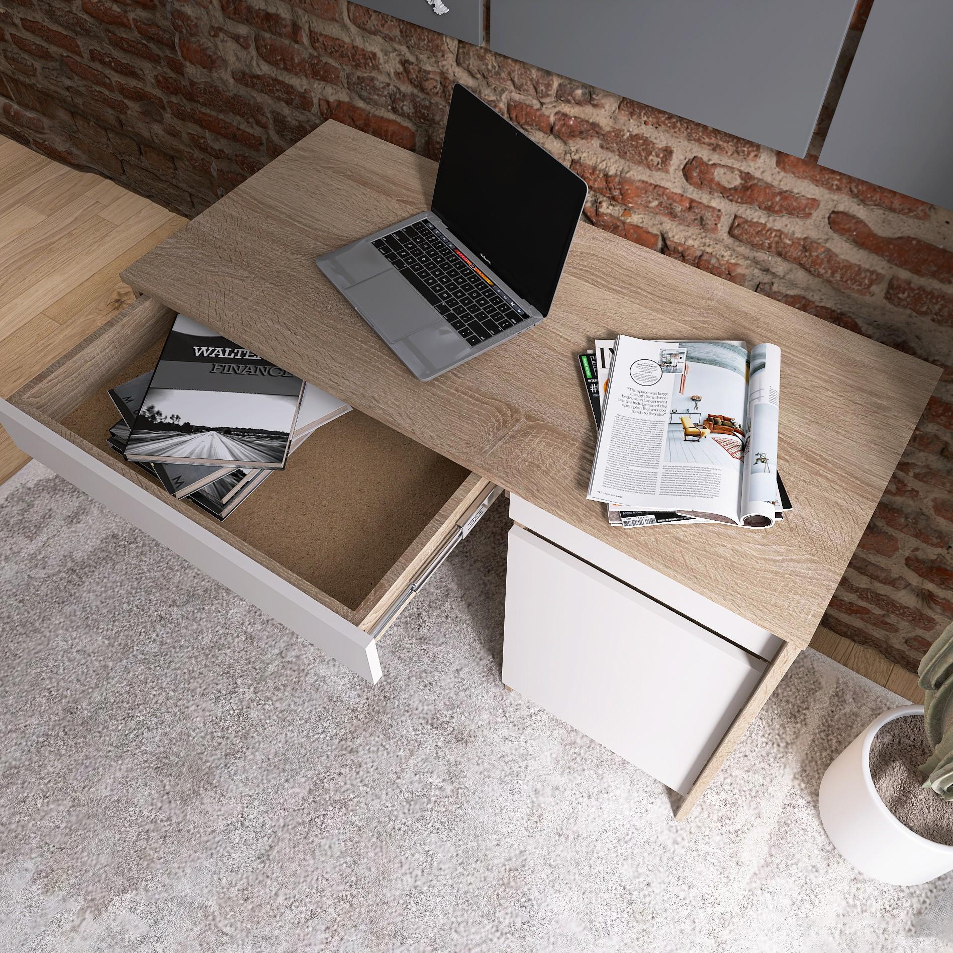 Компьютерный стол Everest Сити 1100 тумба правая 1101х501х766 мм Сонома/Белый (11425) - фото 3