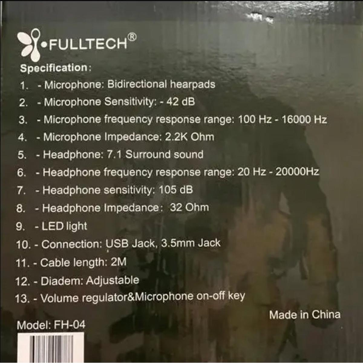 Наушники игровые с микрофоном Fulltech (FH-04) - фото 4