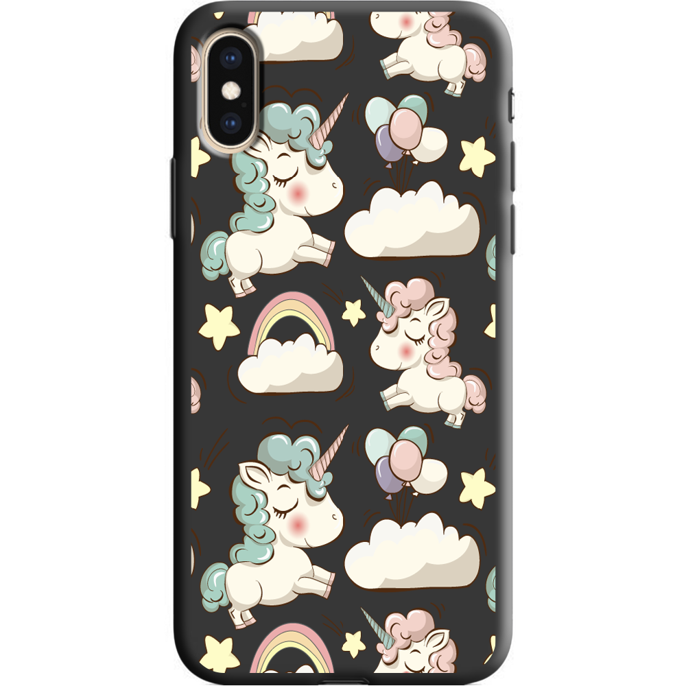 Чехол Boxface iPhone XS Max Unicorns Черный силикон (35321-cc2-41771)