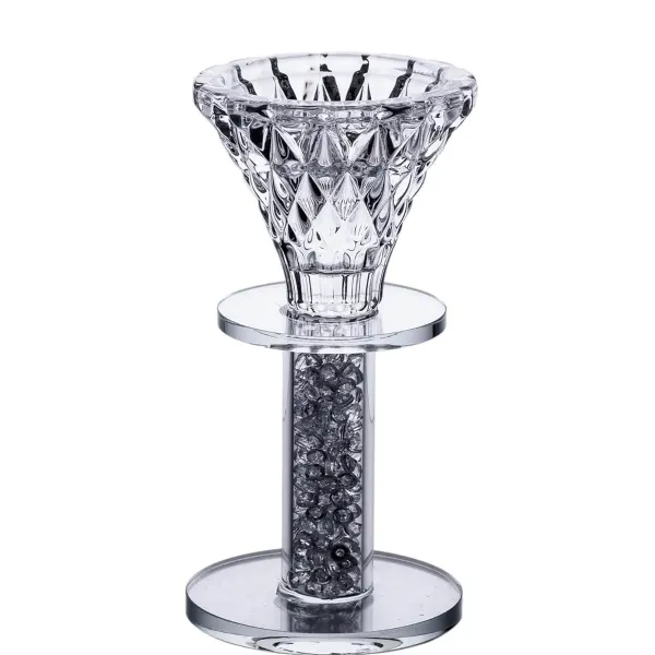 Подсвечник декоративный Diamante стеклянный 12 см Прозрачный