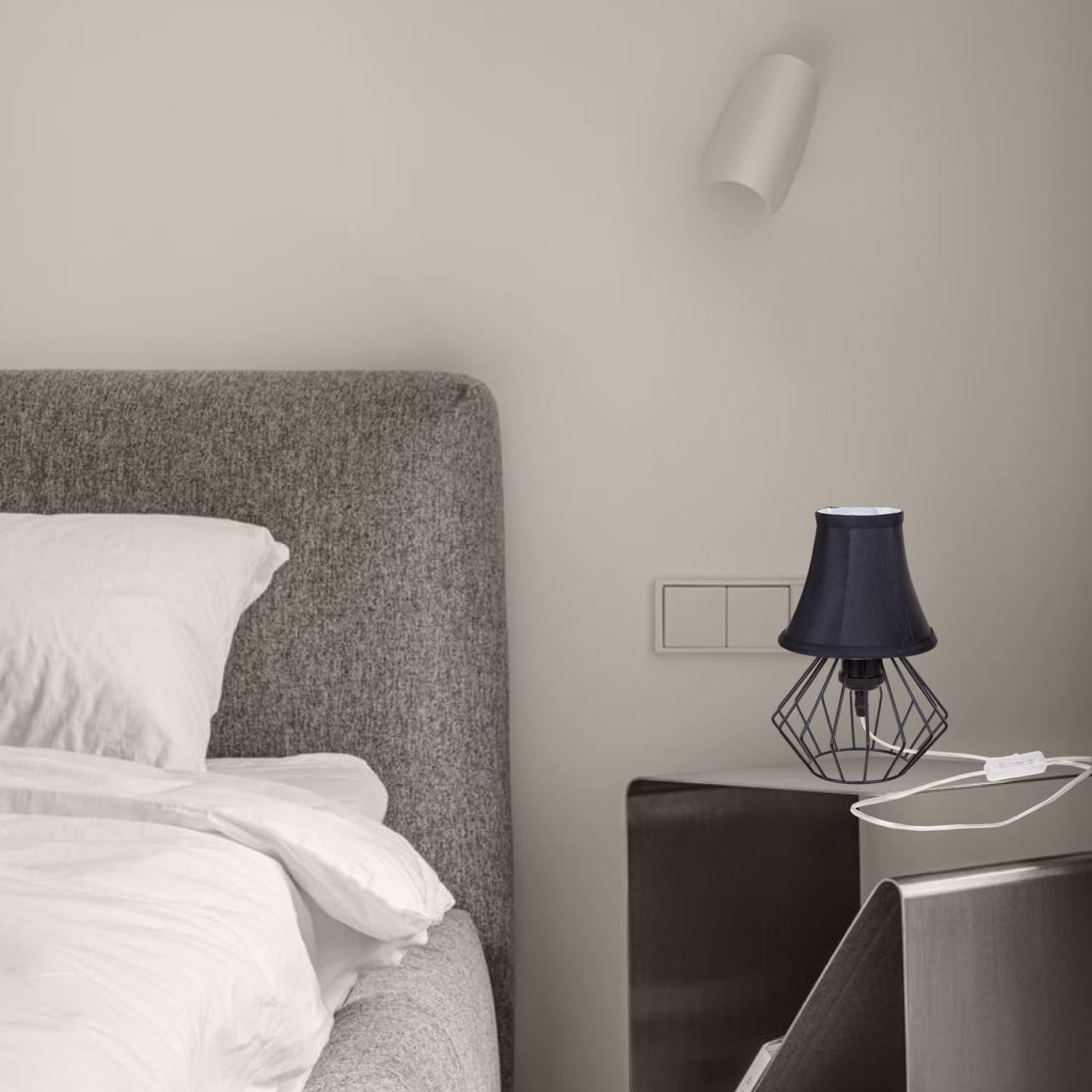 Лампа/нічник настільна з абажуром Чорний (56-T108F01 BK+BK) - фото 2 Лампа/нічник настільна з абажуром Чорний (56-T108F01 BK+BK) - фото 2