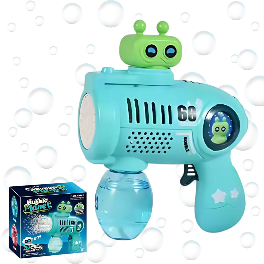 Генератор мыльных пузырей для детей на батарейках с LED-подсветкой Голубой