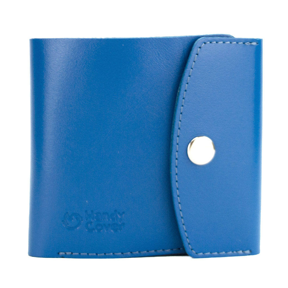 Кошелек женский кожаный Handycover HC0062 на кнопке Светло-синий