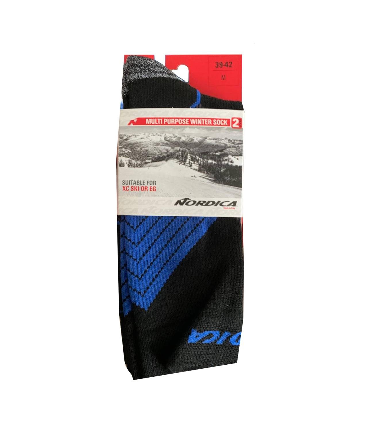 Шкарпетки гірськолижні Nordica Multi Purpose Merino Winter Socks 2 пари L 43-46 Black/Blue (NRD-MLTPR-BLK-L) - фото 6