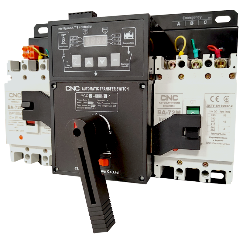 Автомат ввода резерва CNC YCQ2CB-630 3Р 630А 60кА (Б00042798)