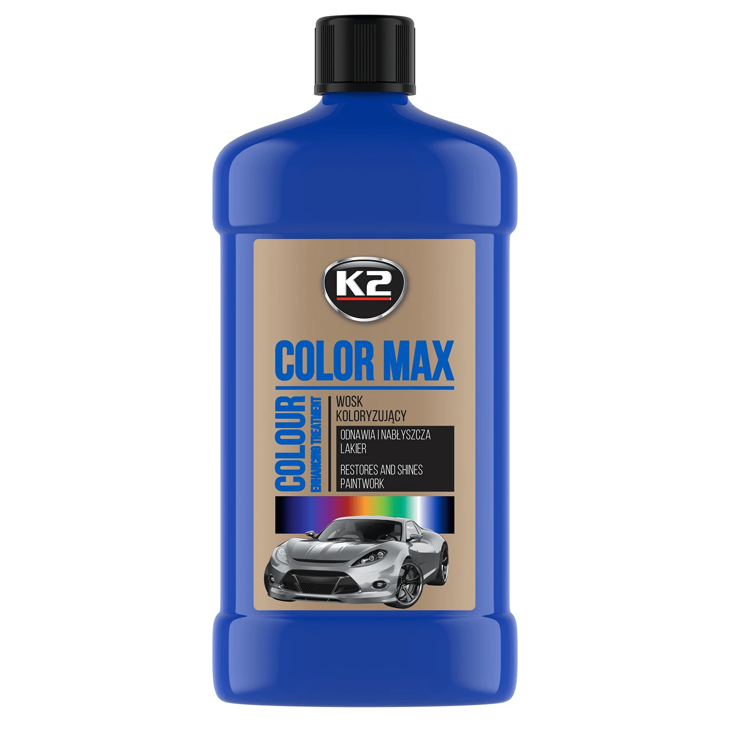 Поліроль восковий для кузова K2 Max Color пляшка 500 мл Синій (K025NI) Поліроль восковий для кузова K2 Max Color пляшка 500 мл Синій (K025NI)